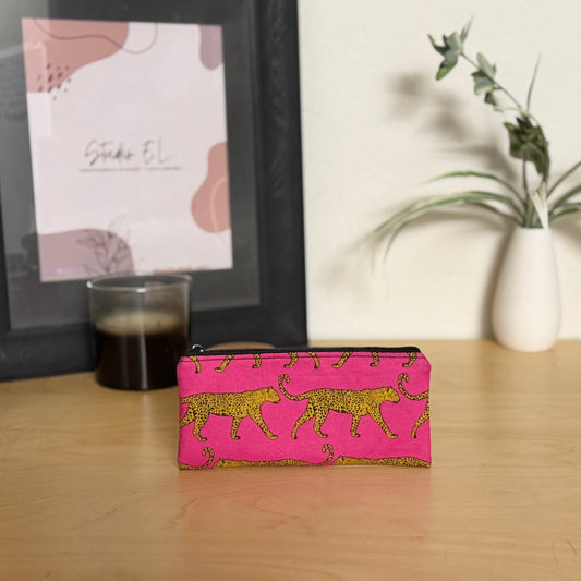 Fuchsia Feline Pencil/Glasses Case