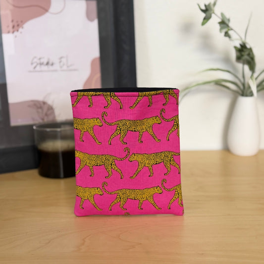 Fucshia Feline E-Reader/Book Sleeve - Small