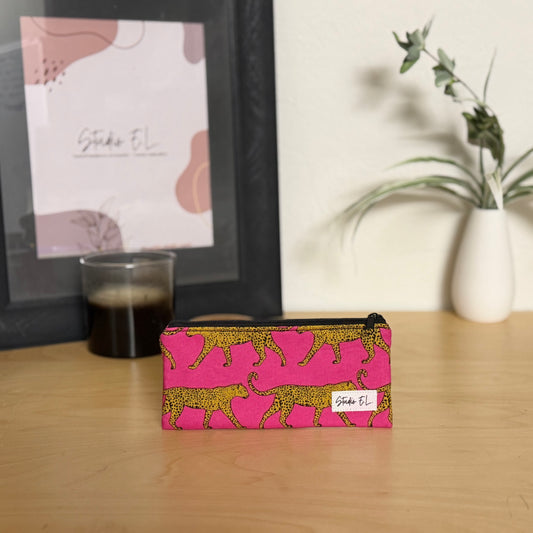 Fuchsia Feline Pencil/Glasses Case