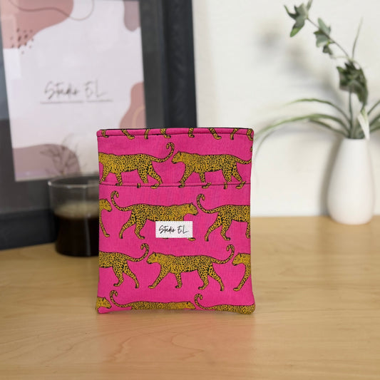 Fucshia Feline E-Reader/Book Sleeve - Small